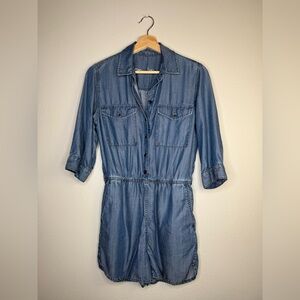 GAP denim utility romper in medium wash